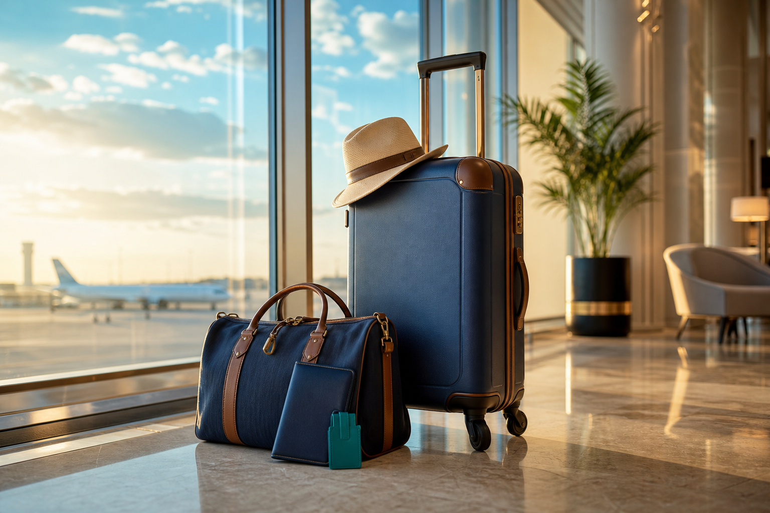 Elegant Luggage Ready for Departure