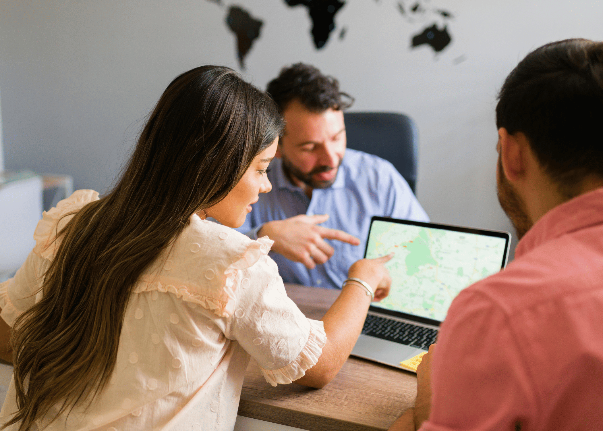 Travel Insurance agent working with a couple