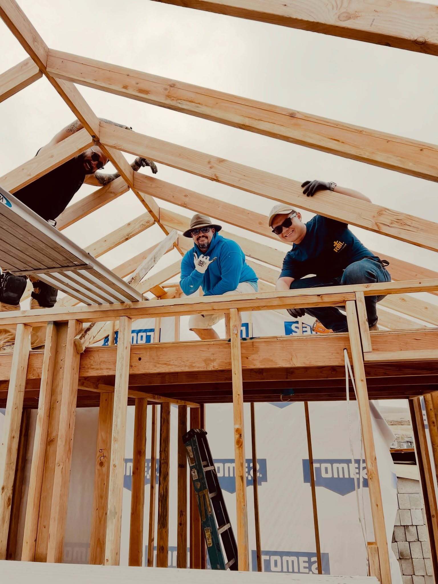 Mission trip team onsite at construction
