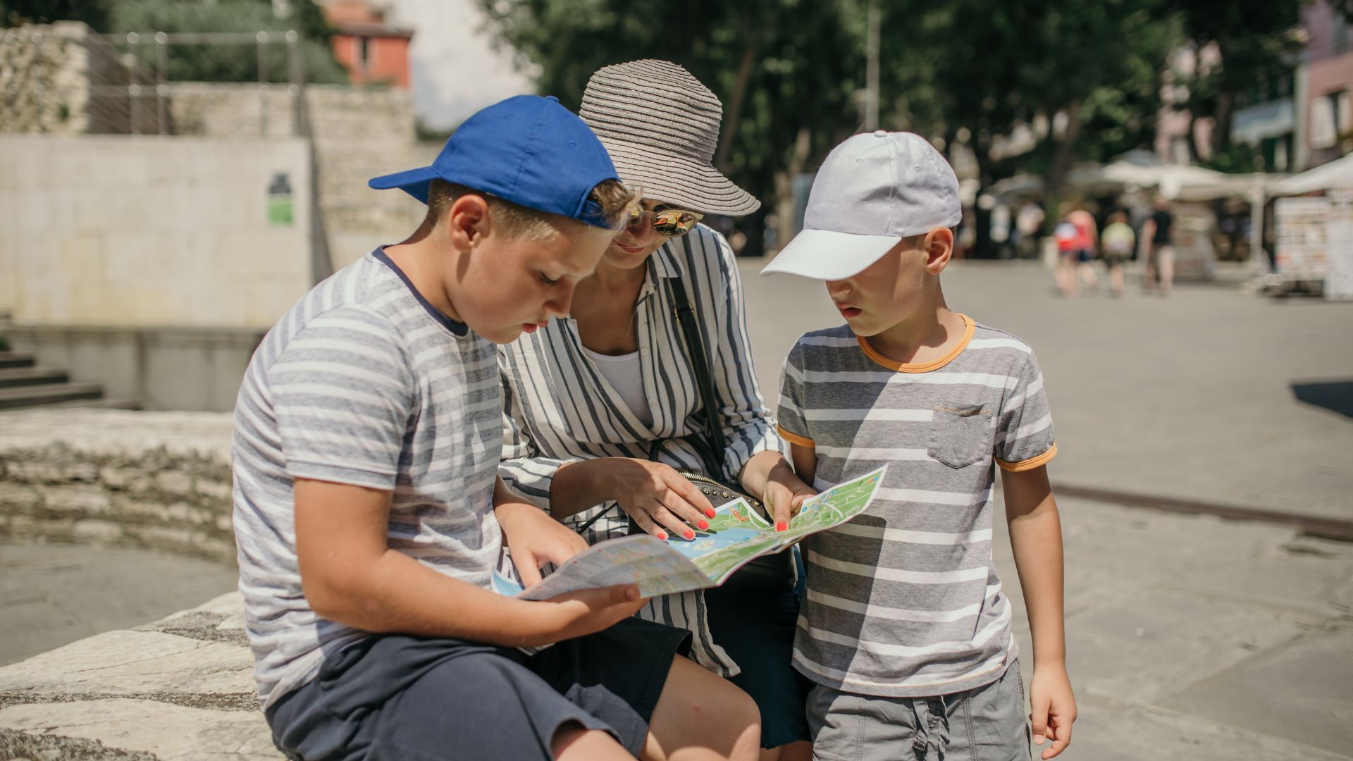 tourists with map