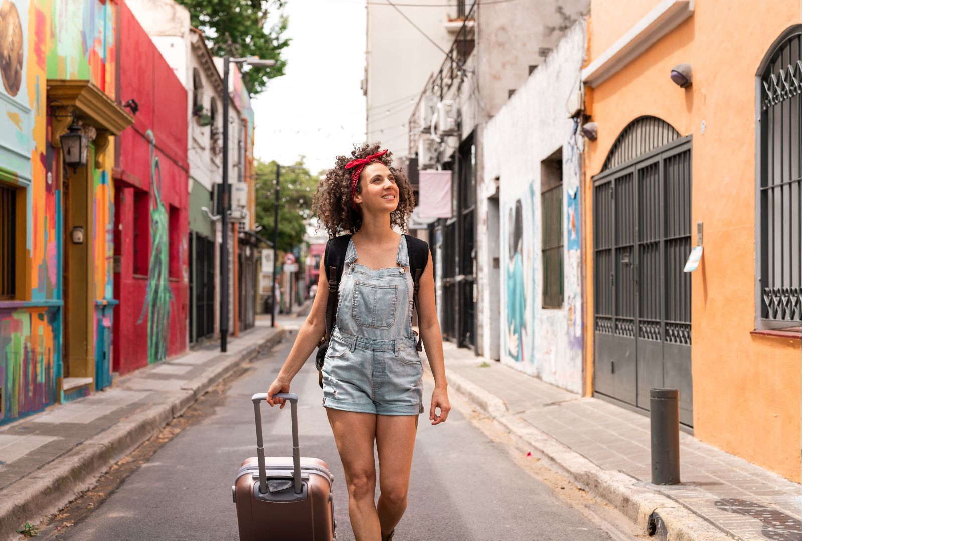 Solo traveler excited about her trip